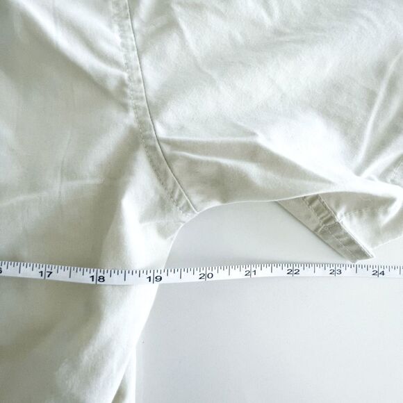 Quiksilver Mens Button Down Casual Short Sleeved Shirt Off White Tan Medium - Picture 6 of 7